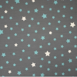 WIPEABLE TABLECLOTH STARS GREY TURQUOISE Fleur de Soleil