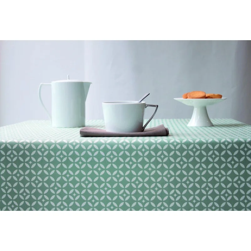 OEKO TEX FLEUR DE SOLEIL BAUMWOLLE STOFFLÄNGEN MOSAIK GRÜN