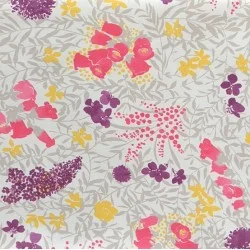  Tissu en coton enduit Mimosa Parme Fleur de Soleil