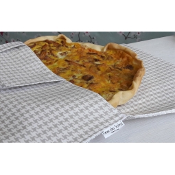 Sac à tarte enduit Pied de Poule Taupe Fleur de Soleil