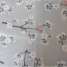 Beschichtete Baumwolle meterwarm Kirsche Grau Rosa