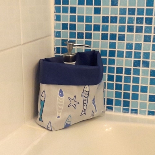 abwischbar Stoff Brotkorb Fisch Blau