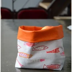 Wipe clean Storage Basket Fish Orange