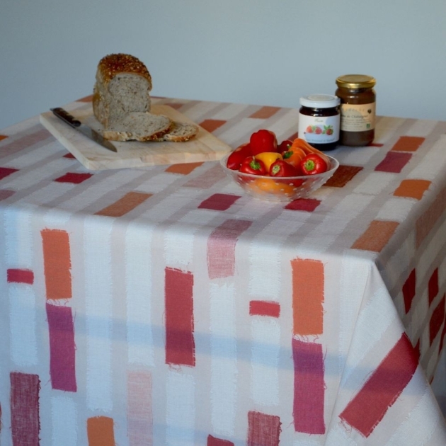 Wipe clean tablecloth Stripes Orange