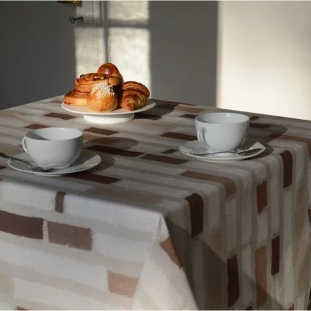 Wipe clean tablecloth Stripes Taupe