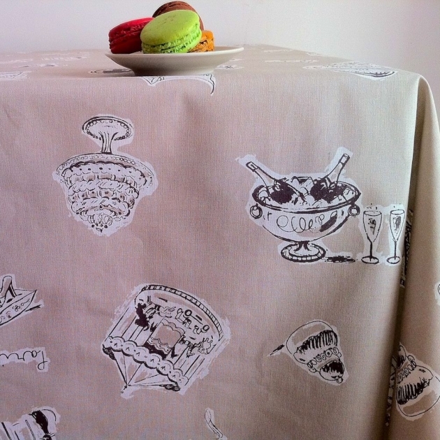 Nappe Paris Taupe en coton enduit