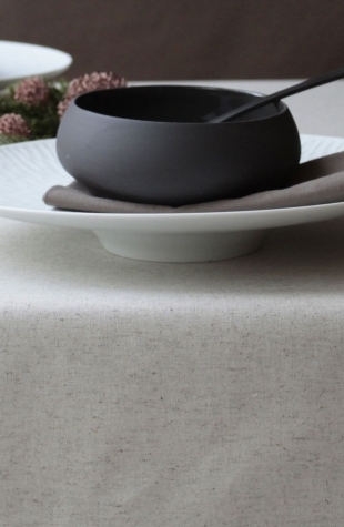 WIPEABLE TABLECLOTH PLAIN LINEN COTTON FLEUR DE SOLEIL