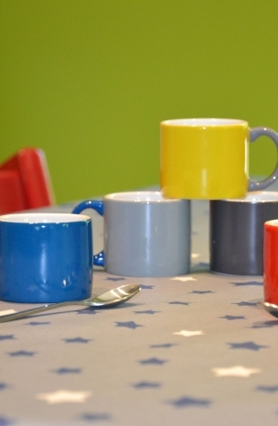 WIPE CLEAN TABLECLOTH STARS BLUE/GREY Fleur de Soleil