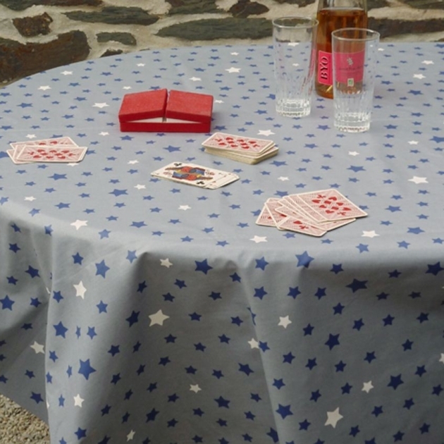 WIPE CLEAN TABLECLOTH STARS BLUE/GREY Fleur de Soleil
