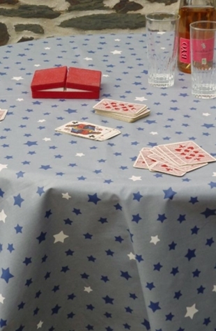 Tovaglia Antimacchia Stelle grigia/blu marino - Fleur de Soleil