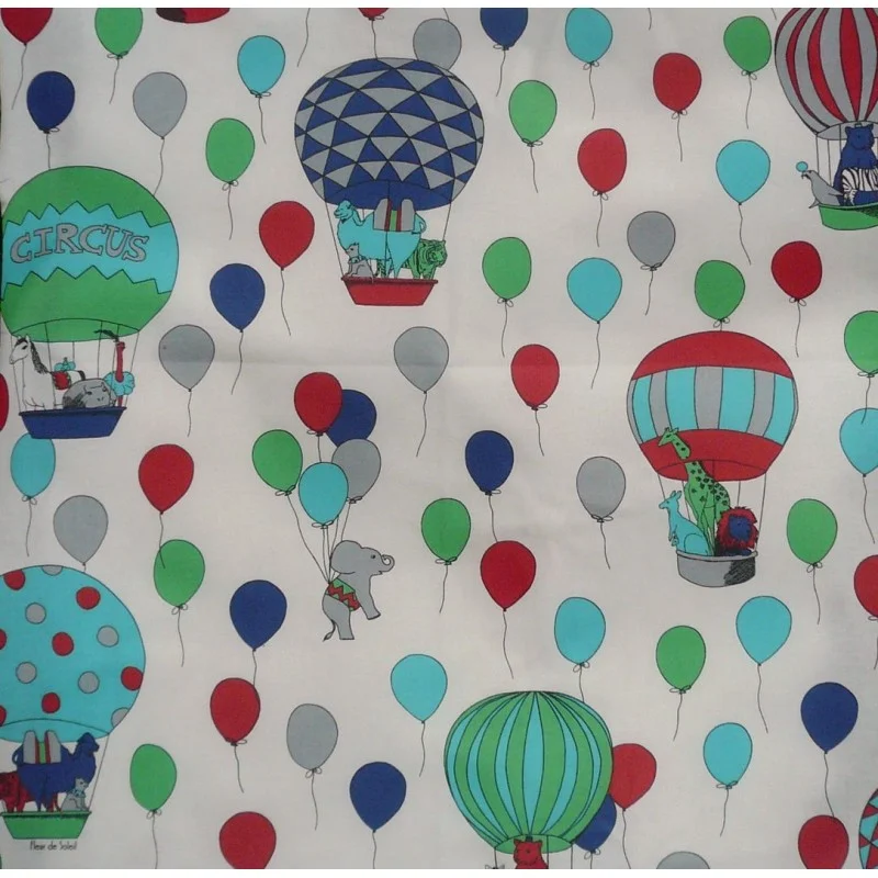 Tovaglia per bambini Circo blu in cotone antimacchia