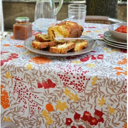 Wipe clean tablecloth Mimose Red