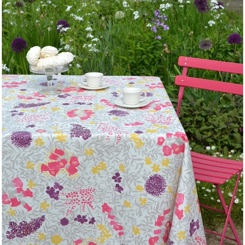 Wipe clean tablecloth Mimose Lilac