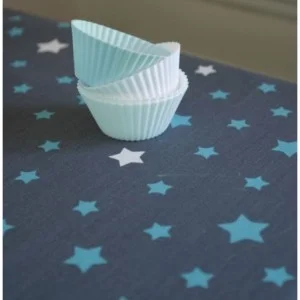  Nappe enduite Etoiles gris turquoise Fleur de Soleil