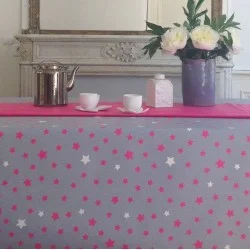 Wipe clean tablecloth Stars Gray/pink