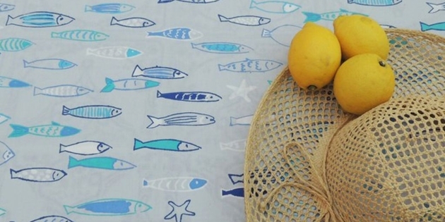  Nappe enduite Poissons océan Fleur de Soleil