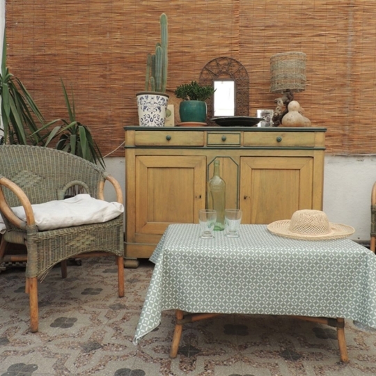 Tovaglia Antimacchia Mosaico verde - Fleur de Soleil