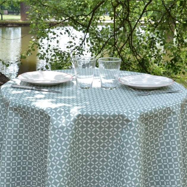 Tovaglia Rotonda o ovale Antimacchia Mosaico verde - Fleur de Soleil