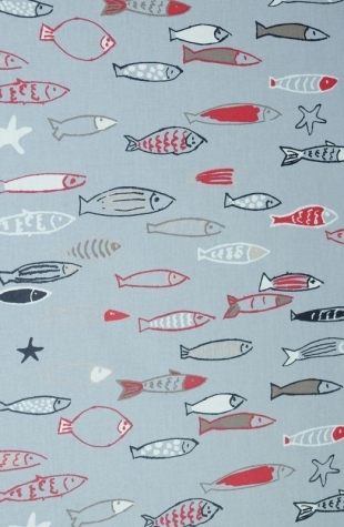 Tischdecke abwaschbar Fisch Grau/RotFleur de Soleil