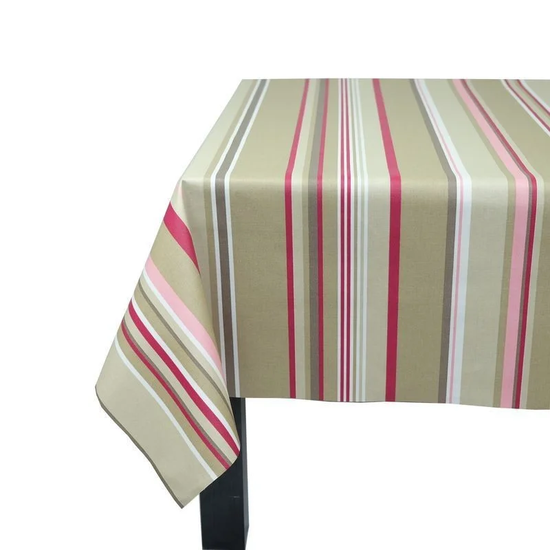 Nappe imperméable Rayures taupe Fleur de Soleil