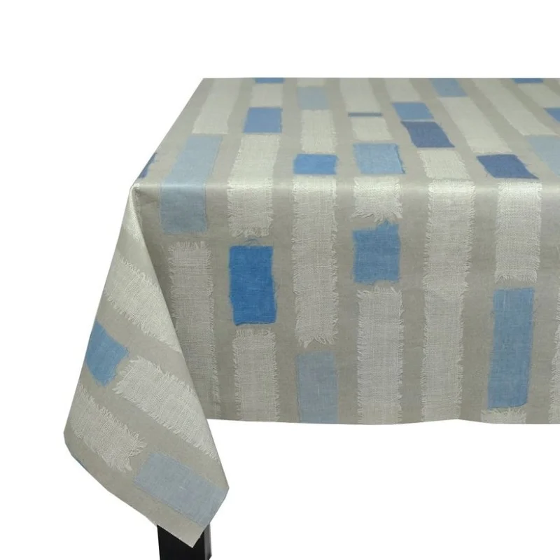 Nappe enduite Rayure Patch BleuFleur de Soleil