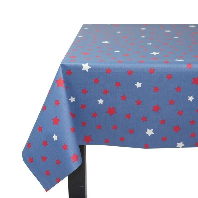 Wipe clean tablecloth Stars red/blue Fleur de Soleil