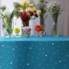 Wachstischdecke Rund oder Oval Confettis Türkis - Fleur de Soleil