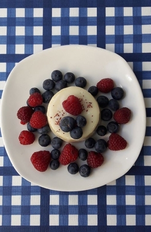 Tissu en coton enduit Guinguette Bleu