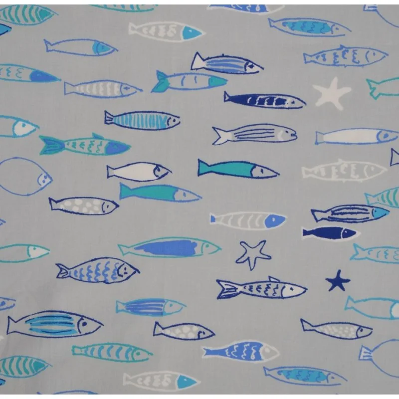 Nappe enduite ronde ou ovale Poissons océanFleur de Soleil