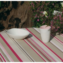 Nappe enduite Rayure taupe  Fleur de Soleil