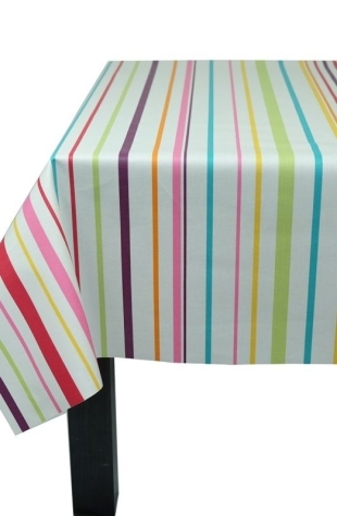 Nappe enduite Rayure multicolore  Fleur de Soleil