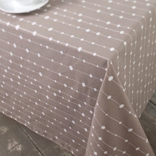 ABWASCHBAR TISCHDECKE  PERLEN BRAUN Fleur de Soleil