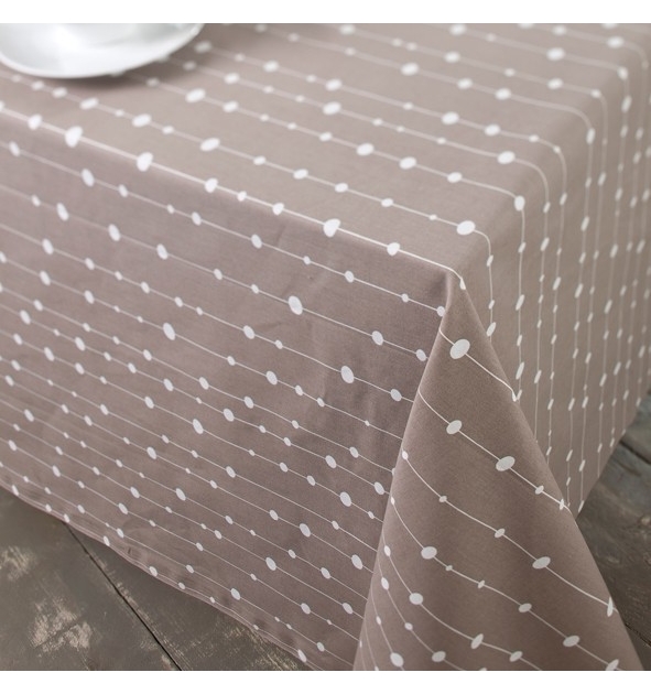 Tessuto in cotone spalmato di Taupe Pearl - Fleur de Soleil