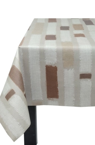 Tovaglia Antimacchia Strisce Patch Taupe - Fleur de Soleil