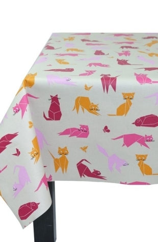 Tovaglia Antimacchia Gatto rosa - Fleur de Soleil