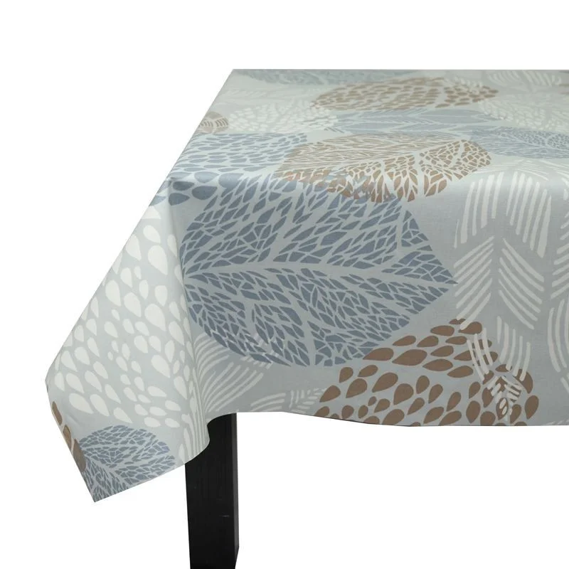 Nappe enduite Feuilles gris/beigeFleur de Soleil