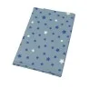 Tissu en coton enduit Etoile gris/bleu