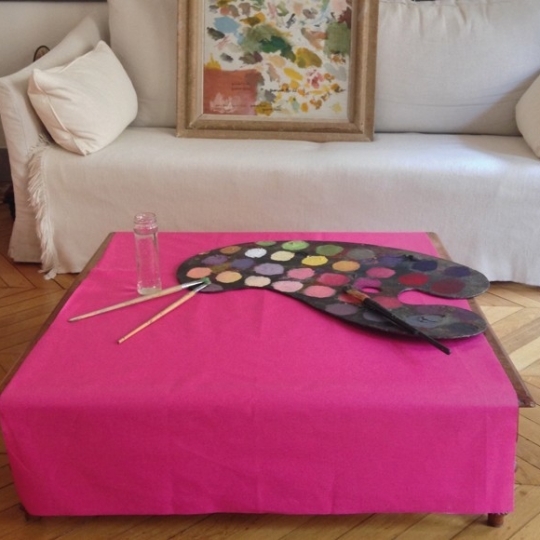 WIPEABLE TABLECLOTH PLAIN PINK FLEUR DE SOLEIL