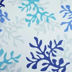 Tessuto di cotone Corallo blu - Fleur de Soleil