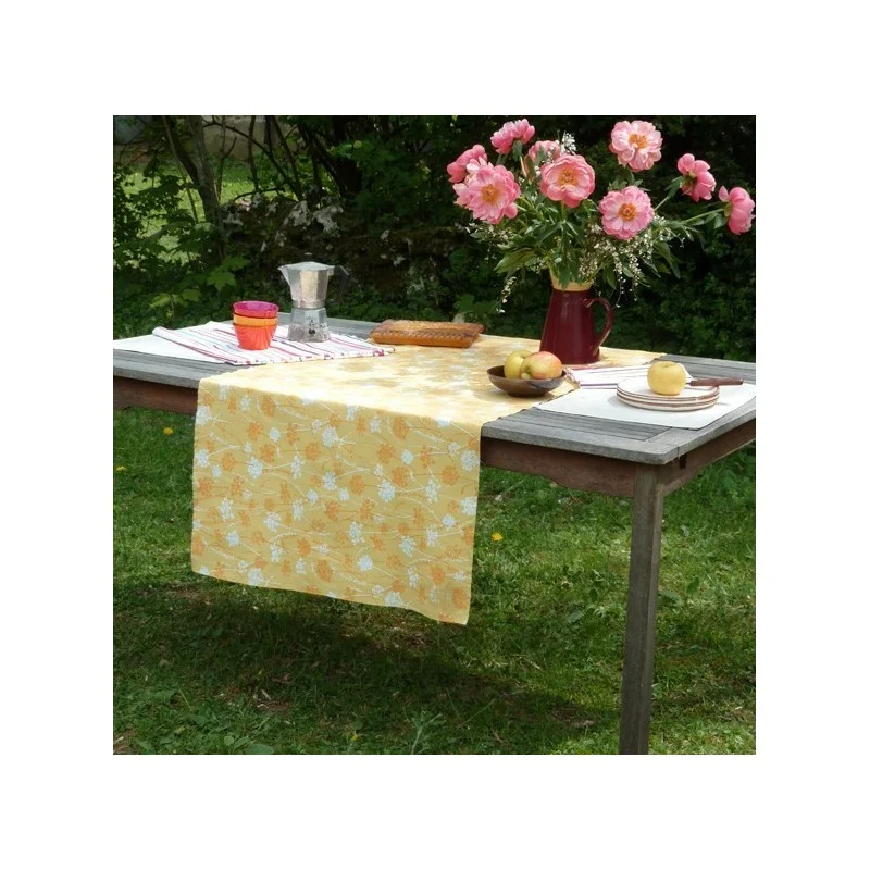 WIPE CLEAN TABLECLOTH HERBS YELLOW WIPEABLE TABLECLOTH Fleur de Soleil