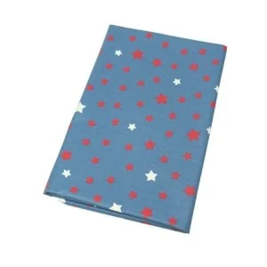 FLEUR DE SOLEIL OEKO TEX BAUMWOLLE METERWARE STERNS BLAU/ROT