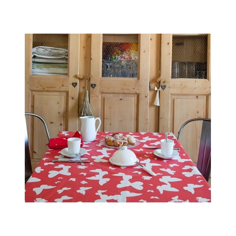  Nappe enduite Papillon corail Fleur de Soleil
