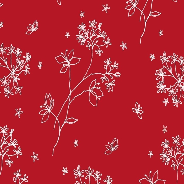 Wipe clean fabric cut Astrancia red