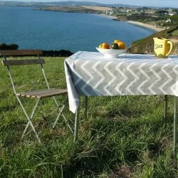 Wipe clean tablecloth Herringbone beige round or oval