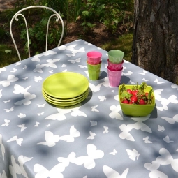 Nappe enduite Papillon gris