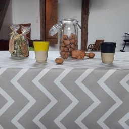 Wipe clean tablecloth Herringbone beige