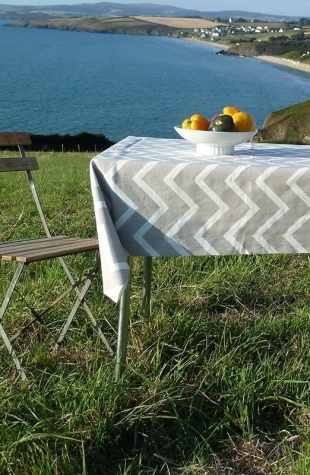 Nappe enduite Chevrons Beige