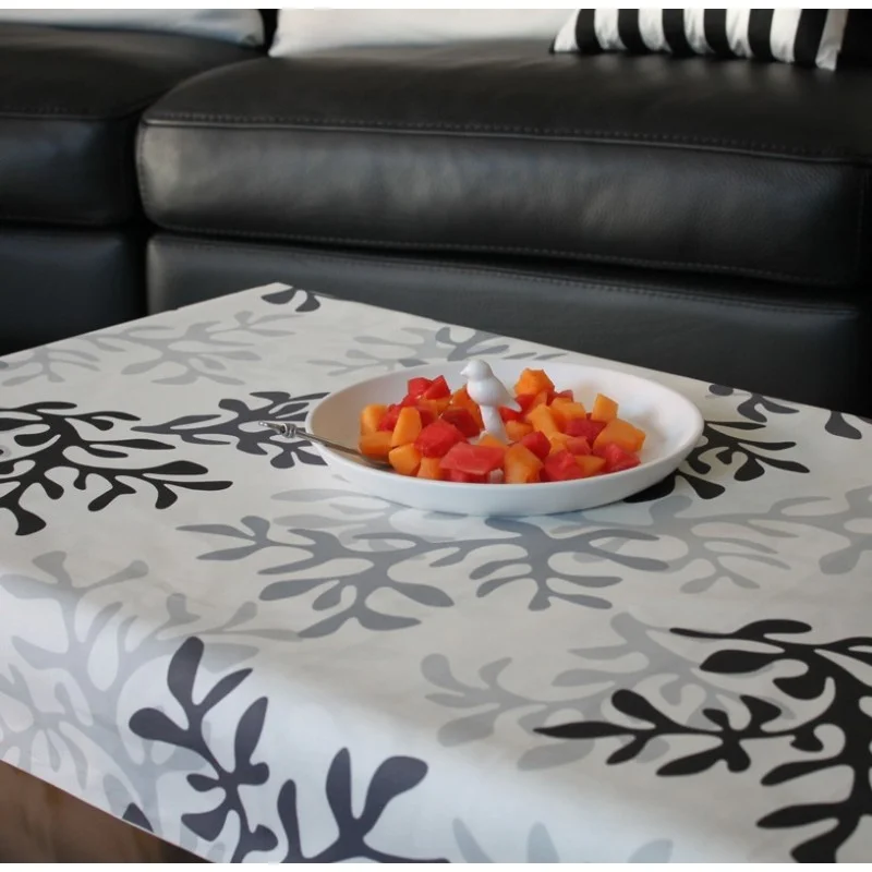  fleur de soleil oeko tex COTTON TABLECLOTH CORAL GREY Fleur de Soleil