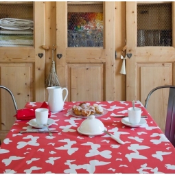Wipe clean tablecloth Butterfly red round or oval