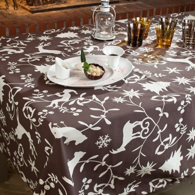  Nappe coton Montagne Chocolat Fleur de Soleil